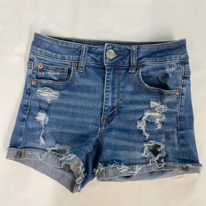 Blue wash American eagle shorts